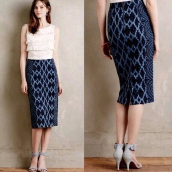 Anthropologie Plenty by Tracy Reese Denim Pencil Skirt - Picture 1 of 9